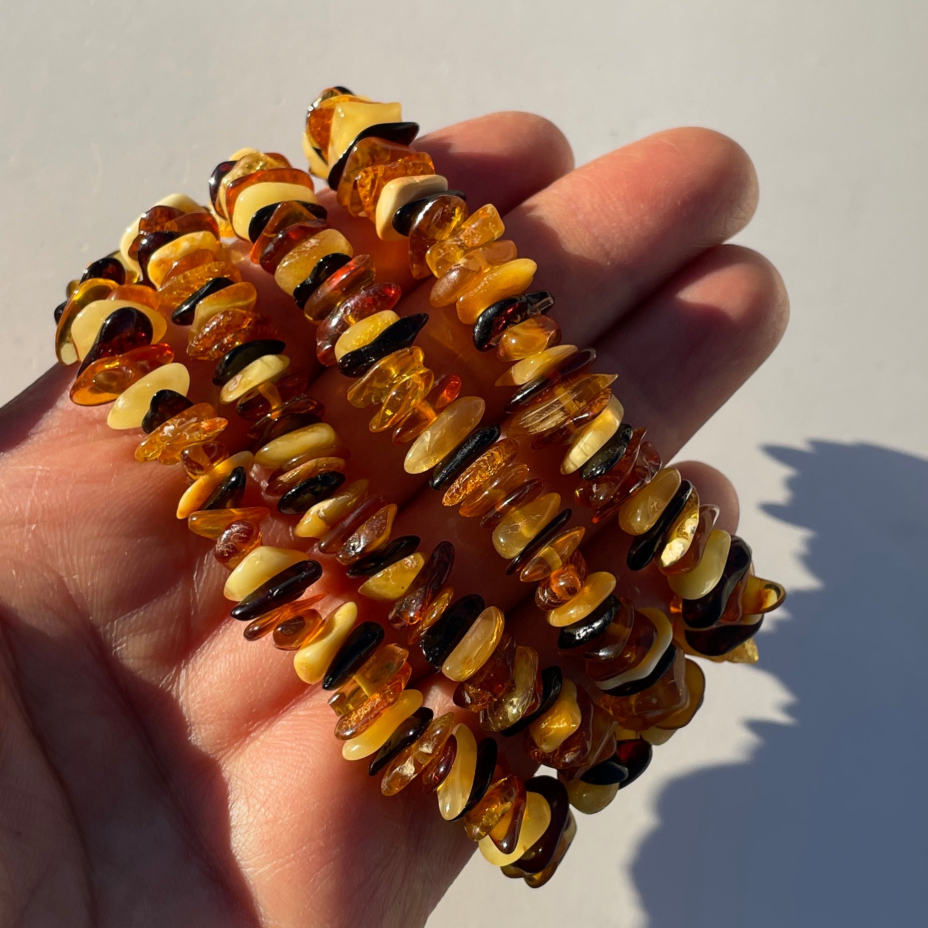 Amber Mixed Chip Bracelet - Small Amber Mixed Chip Bracelet - Small